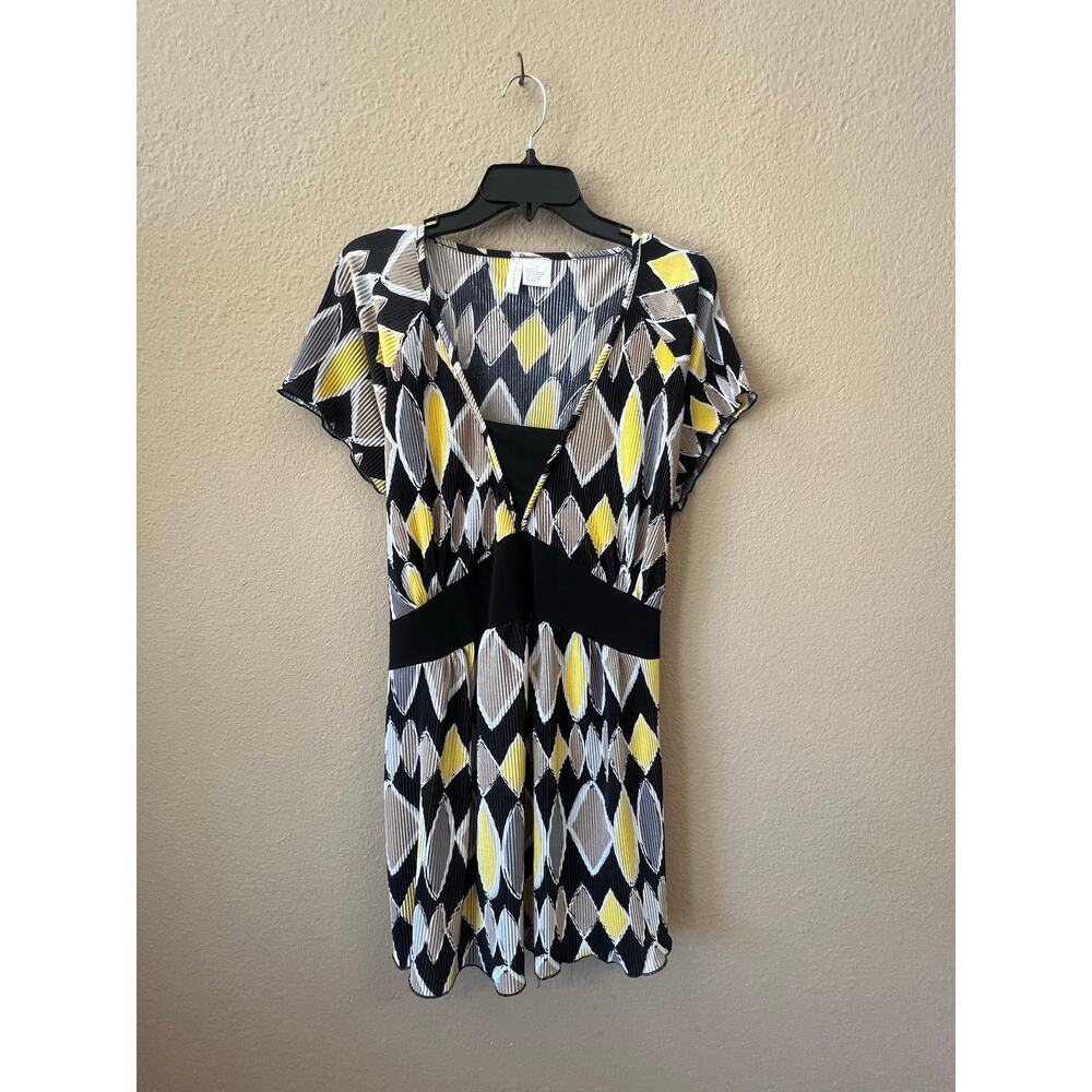 Y2K black/yellow ribbed tie back blouse size 2X
